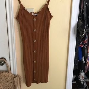 Spaghetti strap brown dress